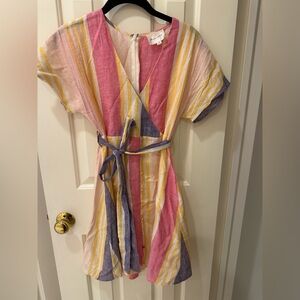 Line & Dot Kairi Dress in Flamingo